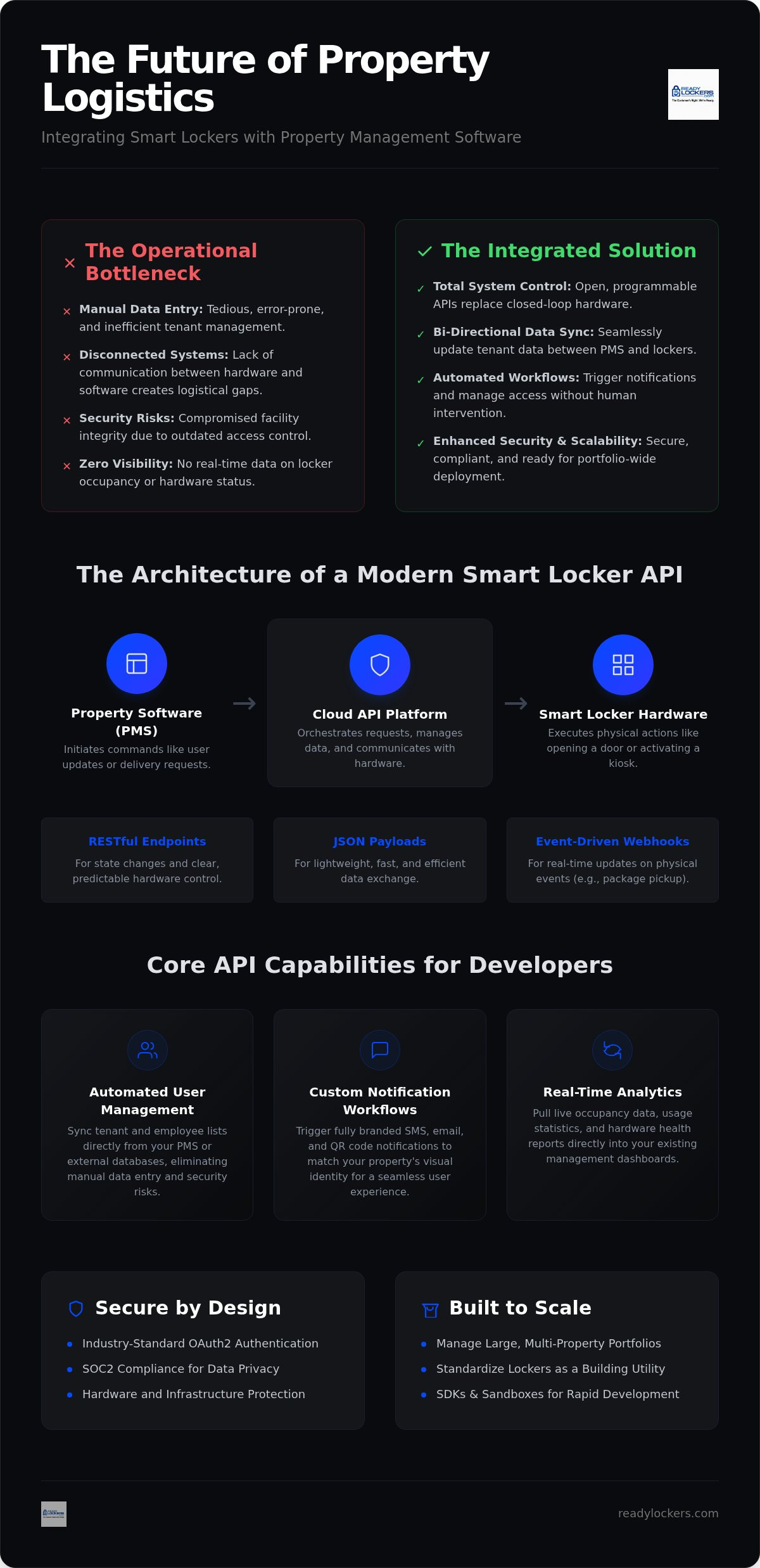 Smart locker property management software integration