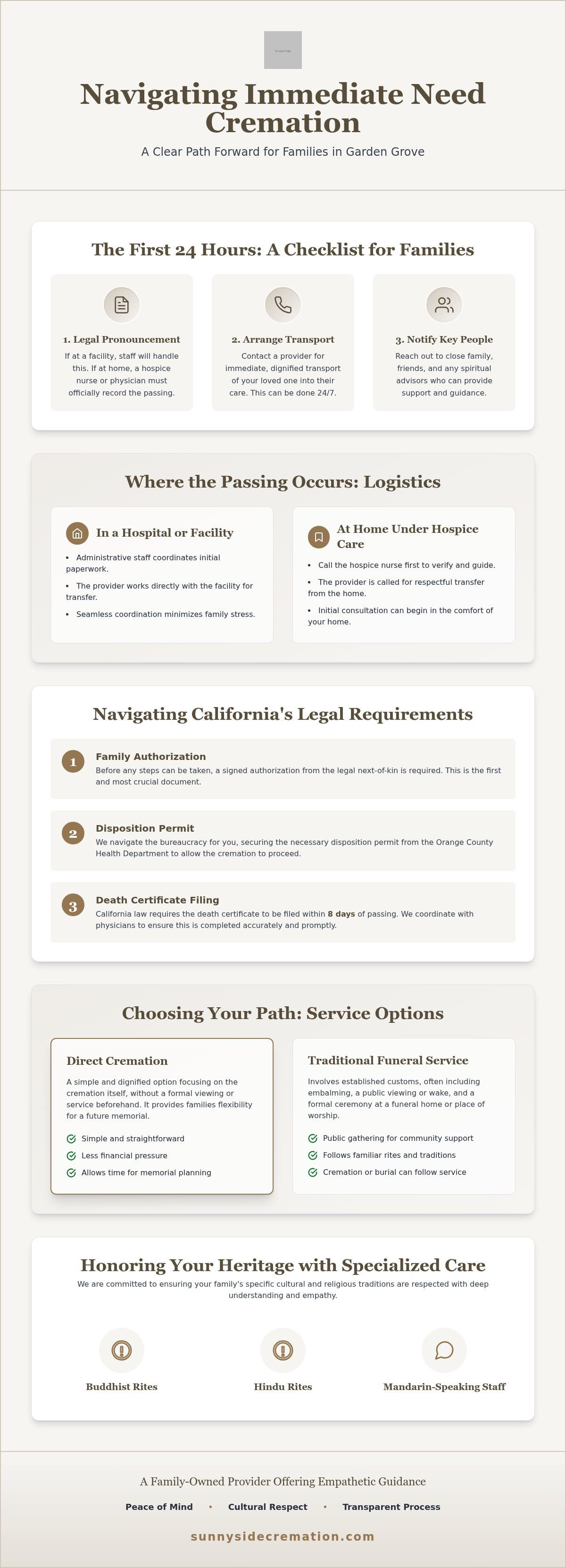 Immediate need cremation Garden Grove
