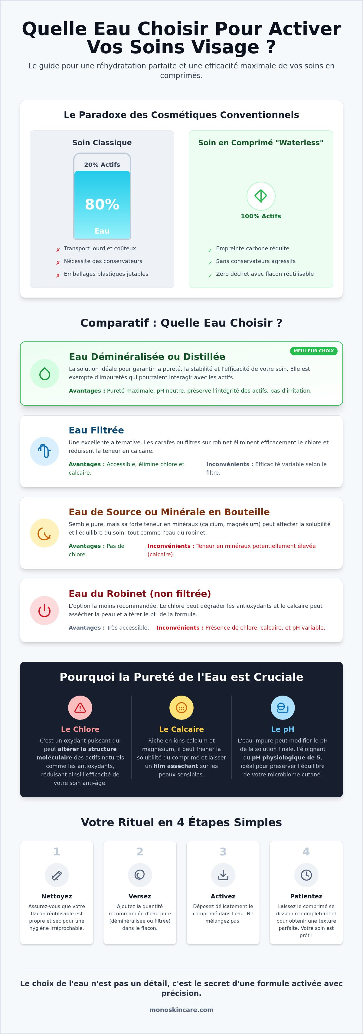 Quelle eau utiliser pour réhydrater ses soins visage