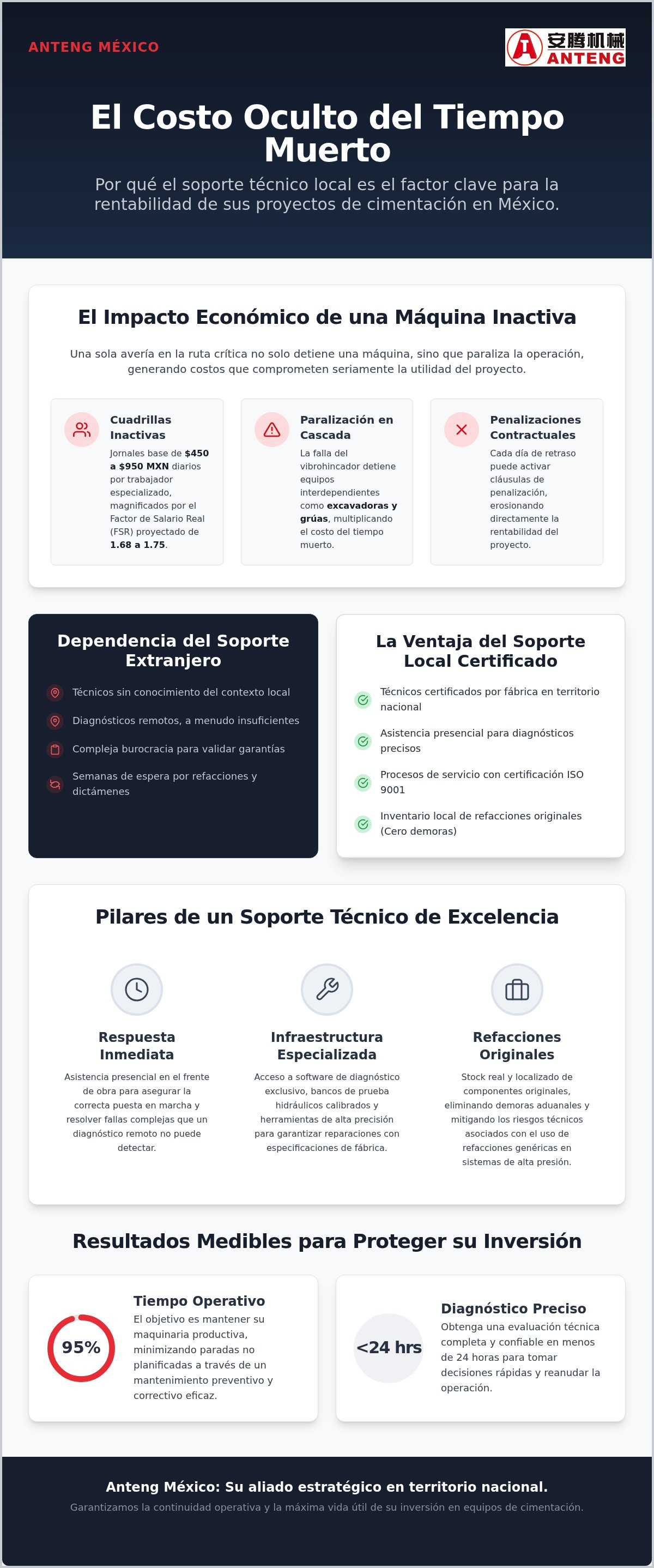 Importancia del soporte técnico local para equipos de cimentación