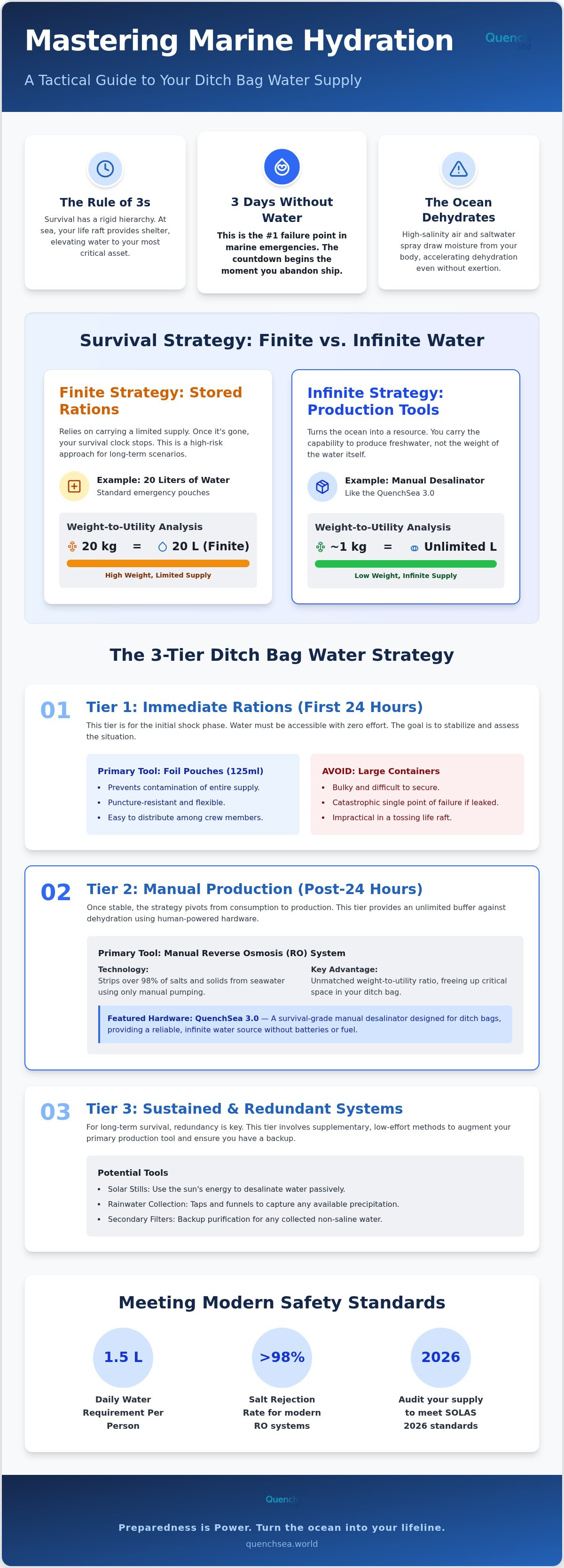 Marine ditch bag water supply
