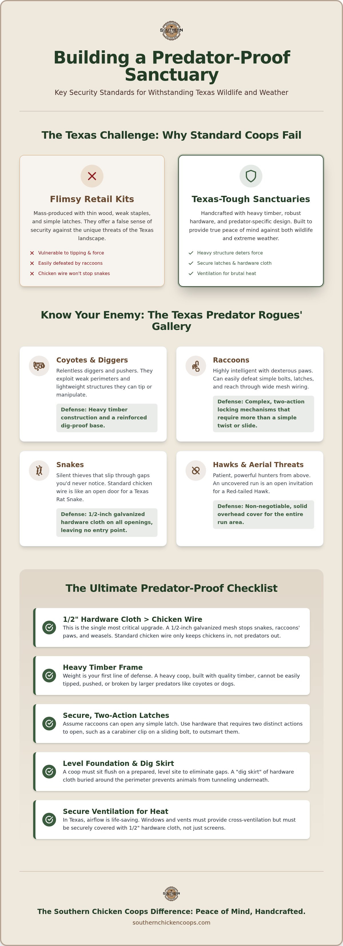 Pest proof chicken coop Texas