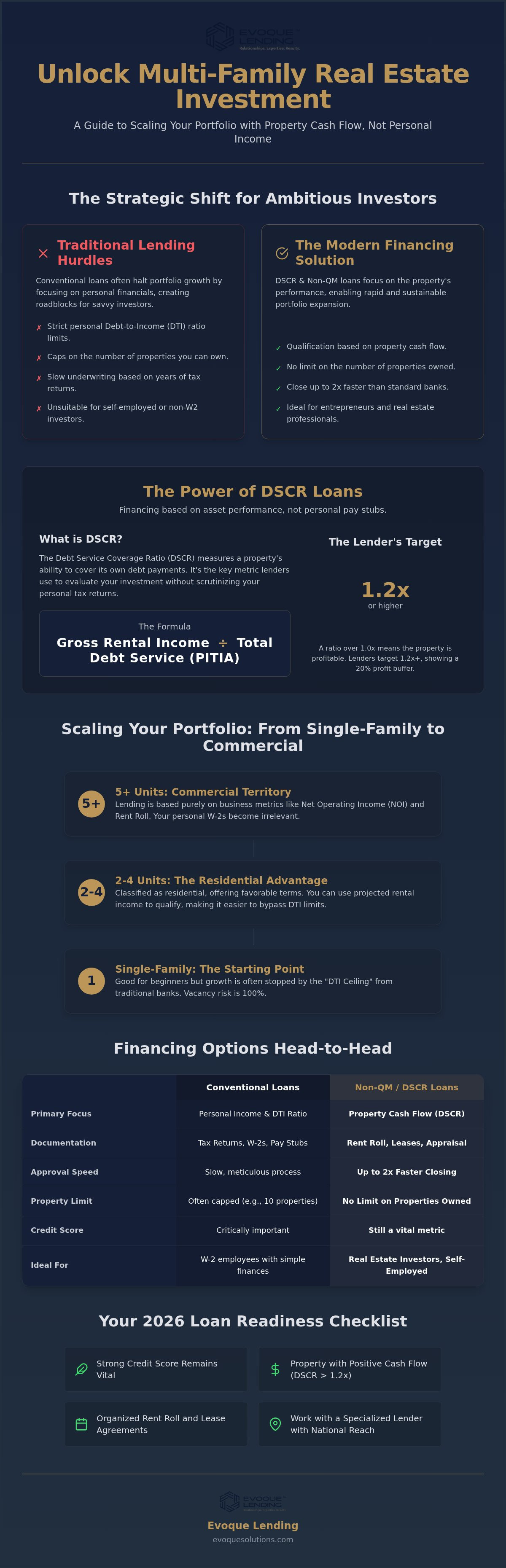 Financing for multi family investment properties