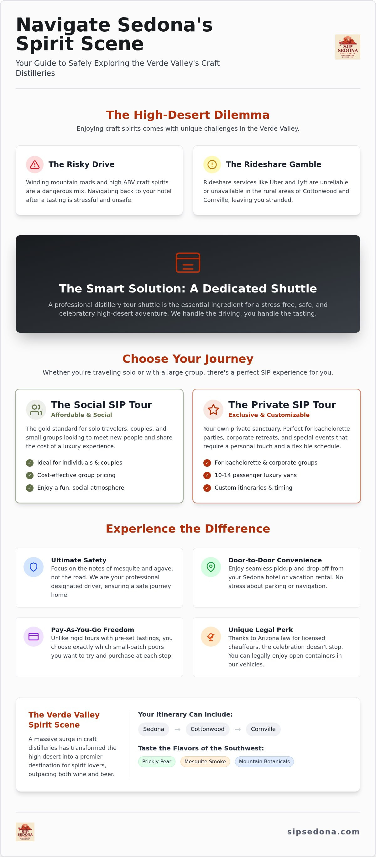 Sedona distillery tour shuttle
