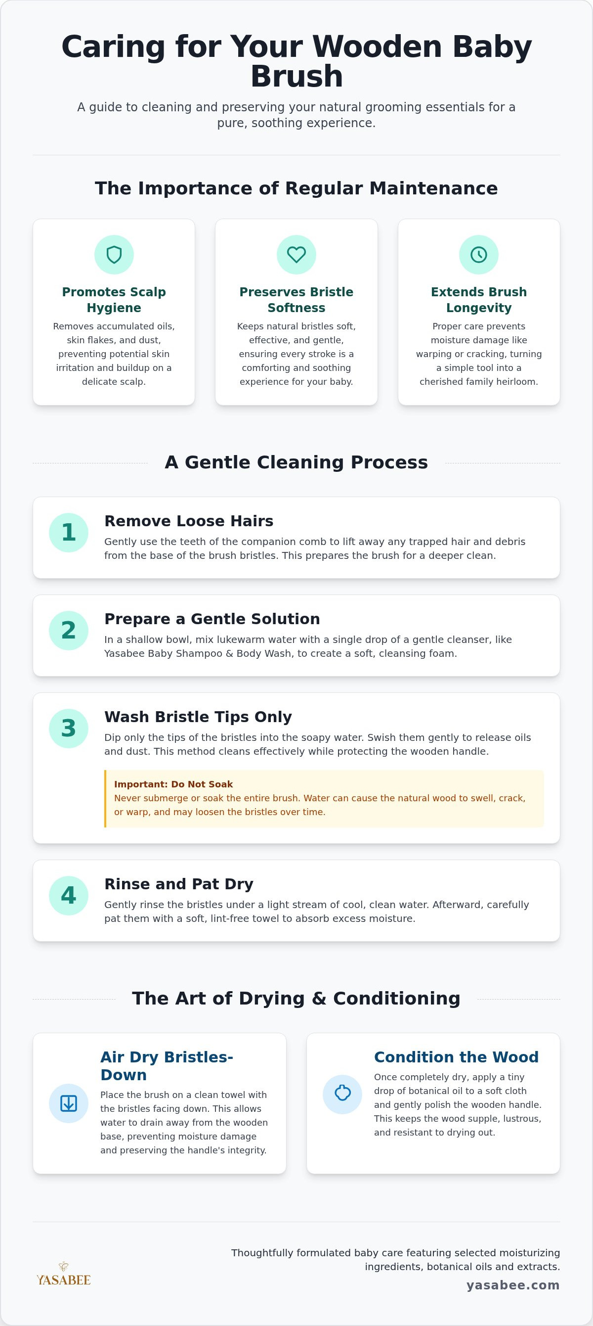 How to clean wooden baby brush