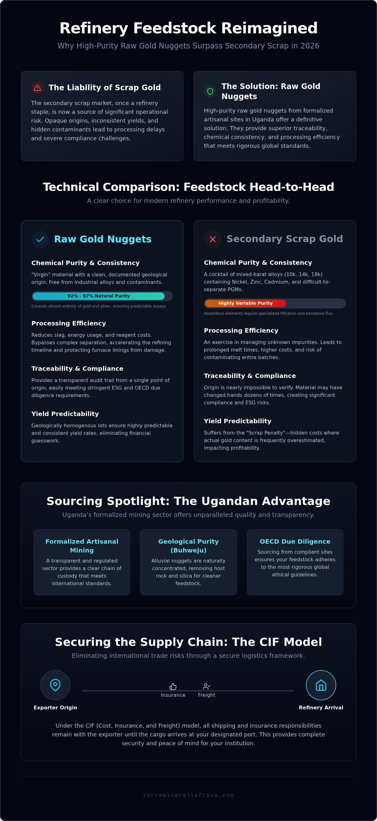 Gold nuggets for refineries