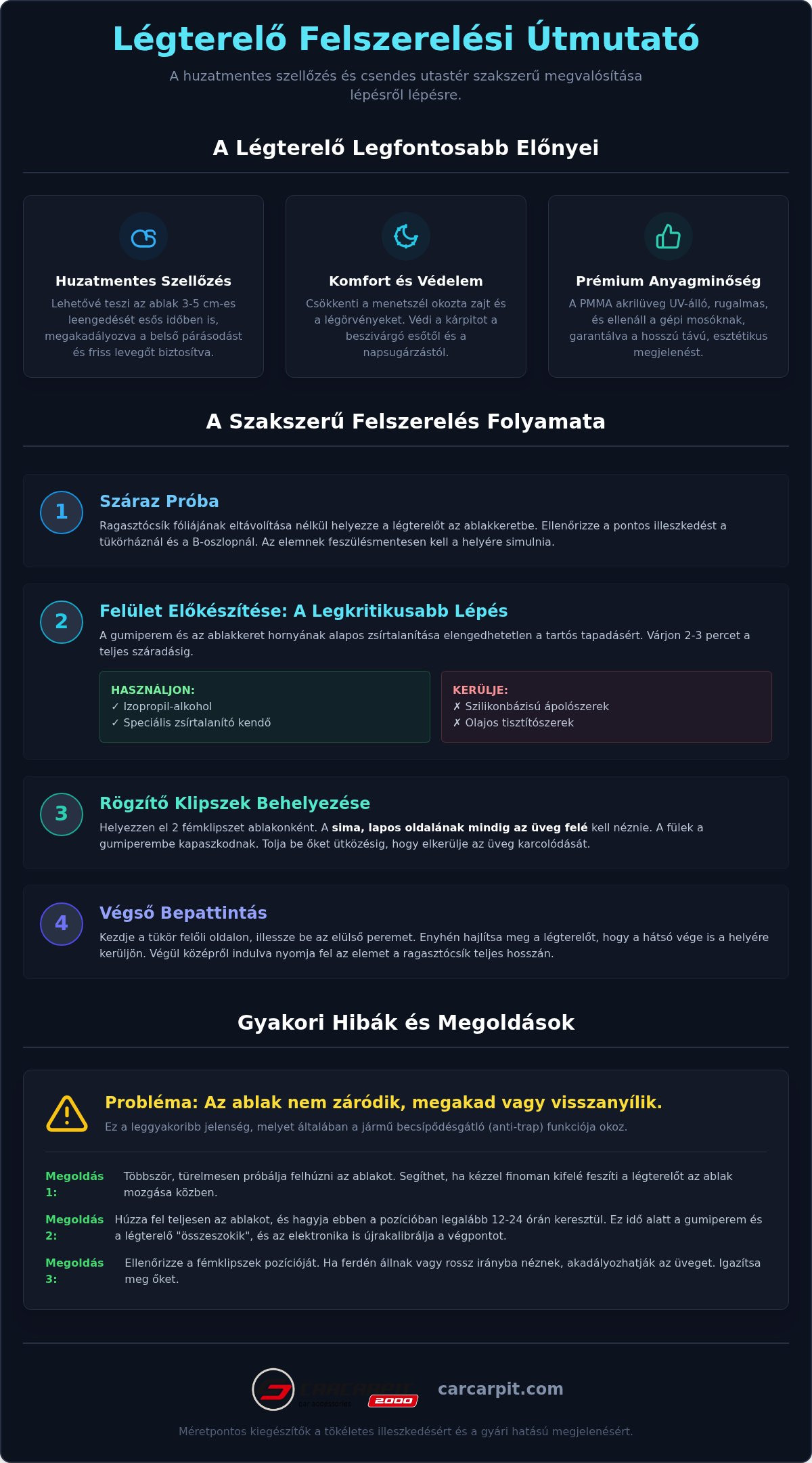 Légterelő felszerelése