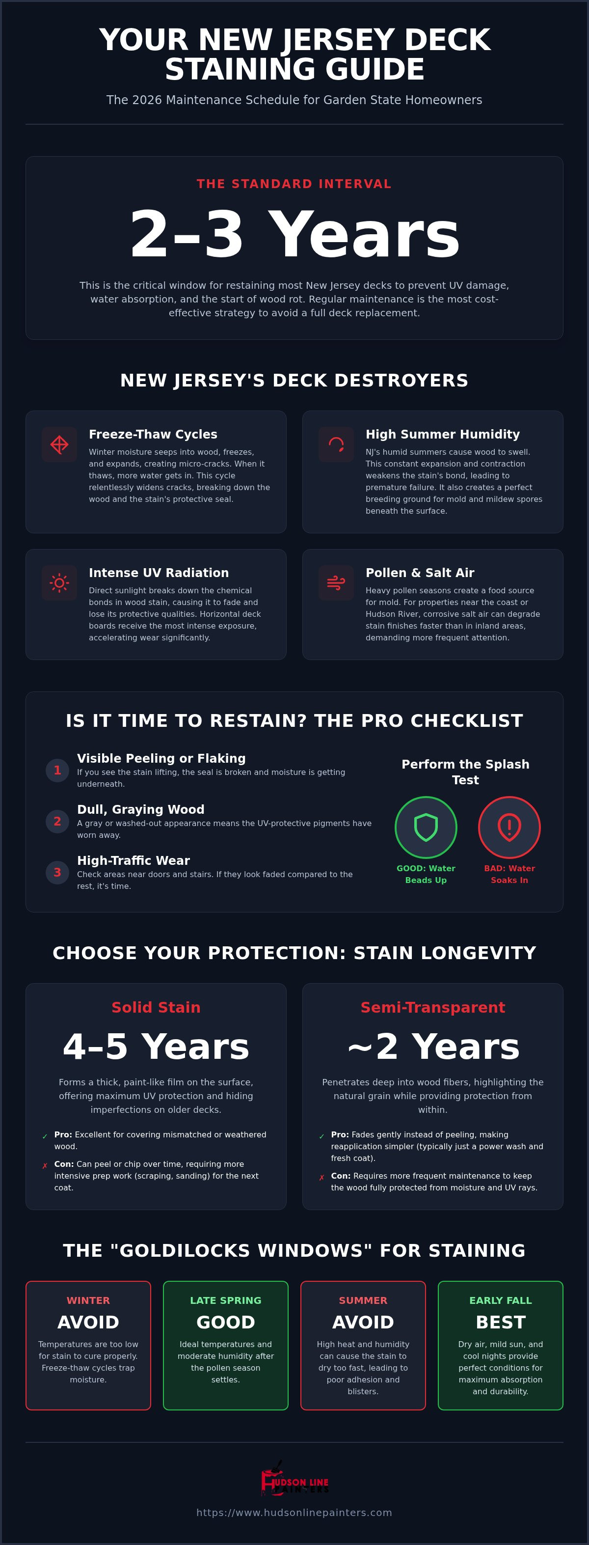 How often to stain a deck in New Jersey