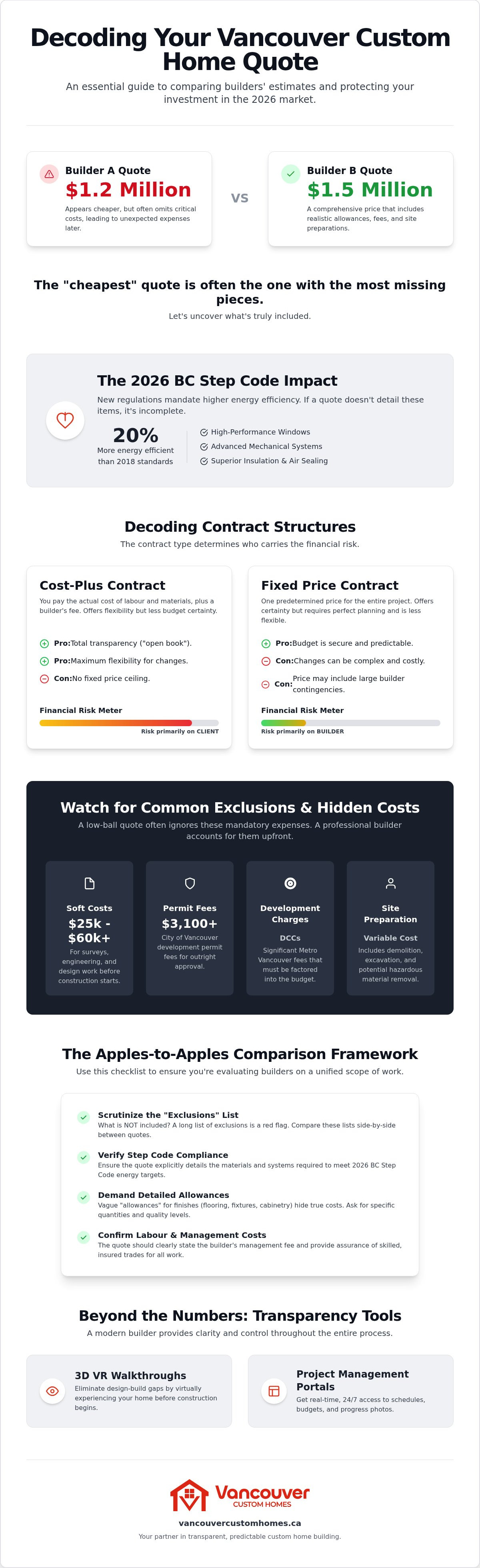 How to compare custom home builder quotes Vancouver