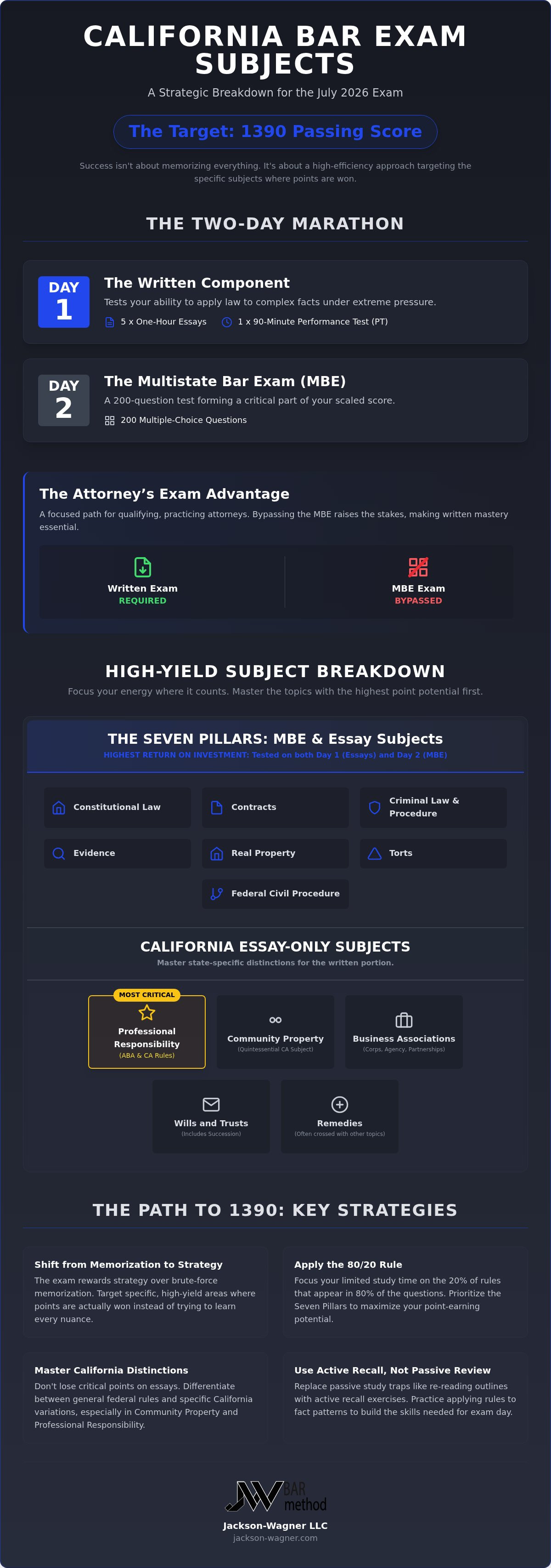 California bar exam subjects