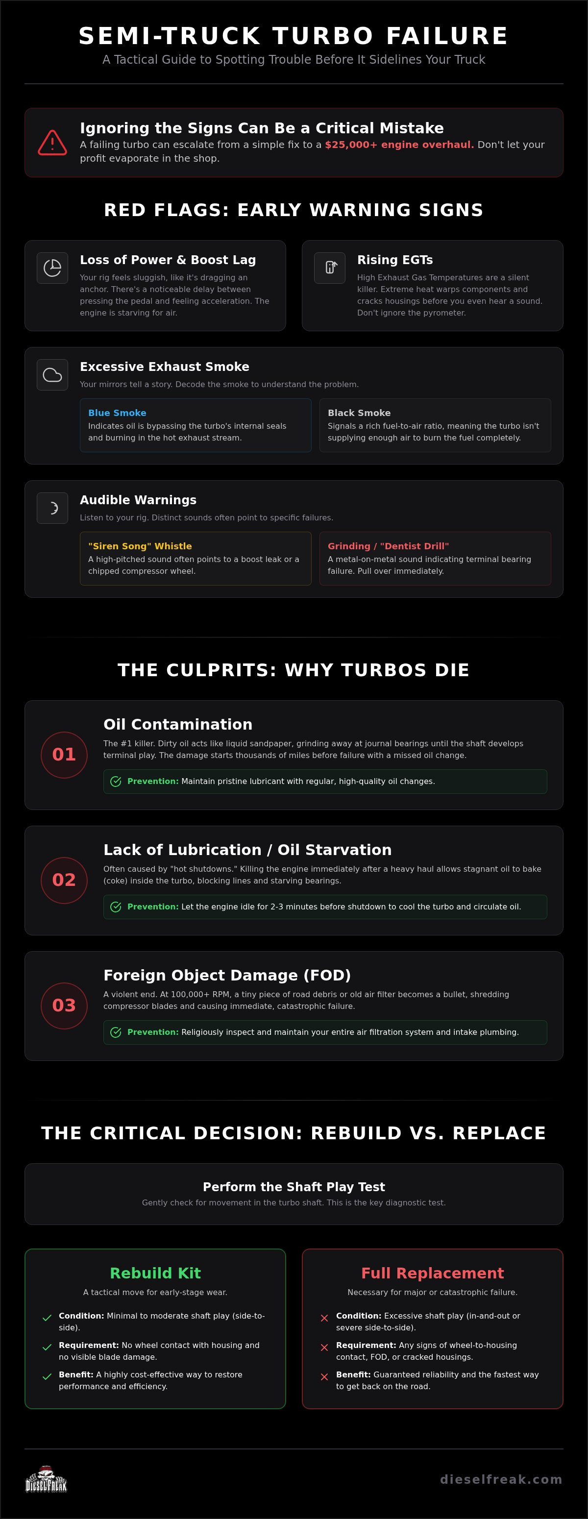 Signs of a failing semi truck turbo