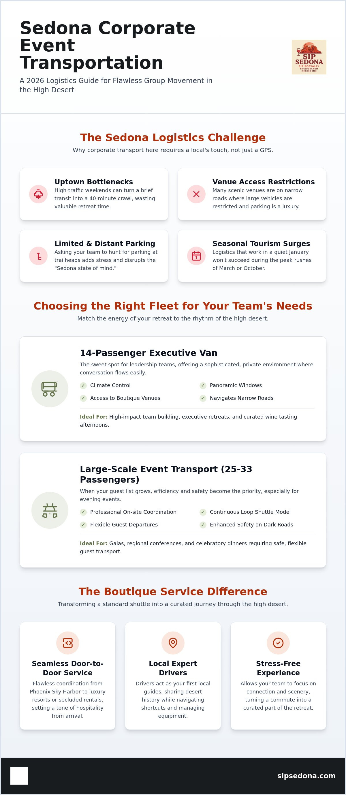 Sedona corporate event transportation