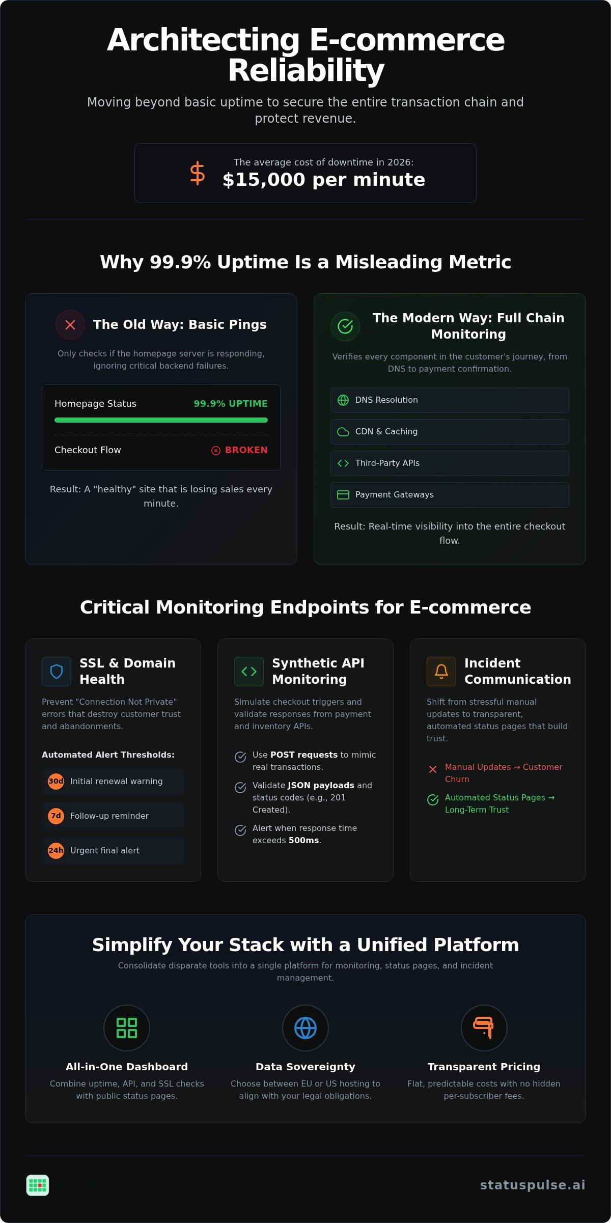 E-commerce website monitoring