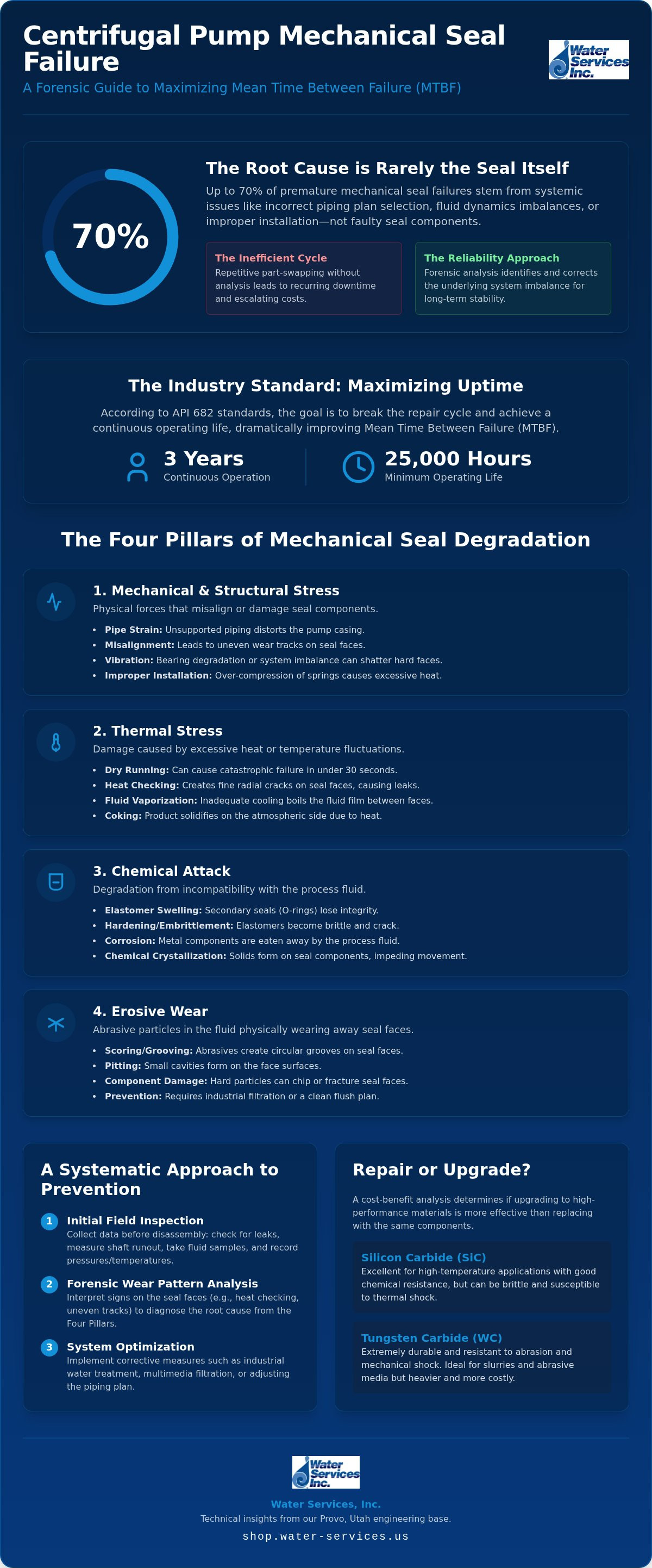 Centrifugal pump mechanical seal failure analysis