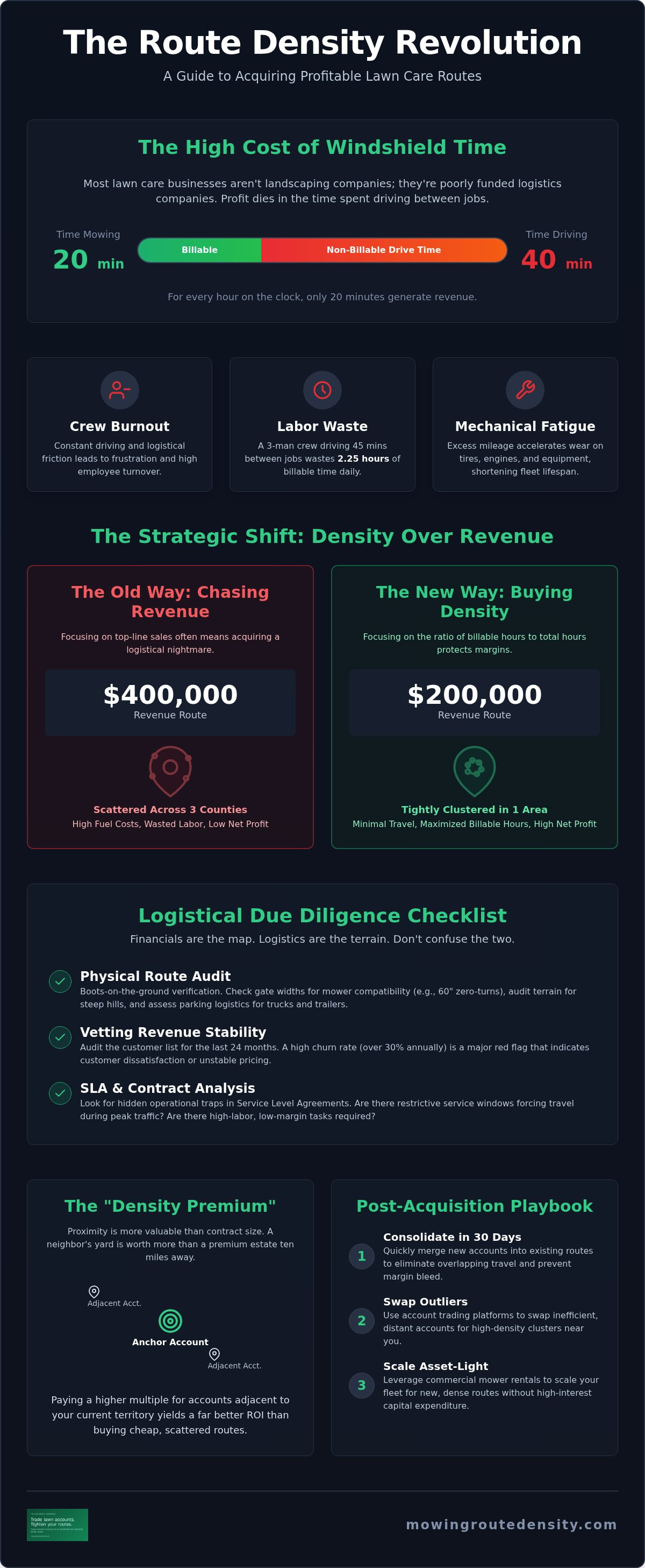 Due diligence for buying lawn care routes