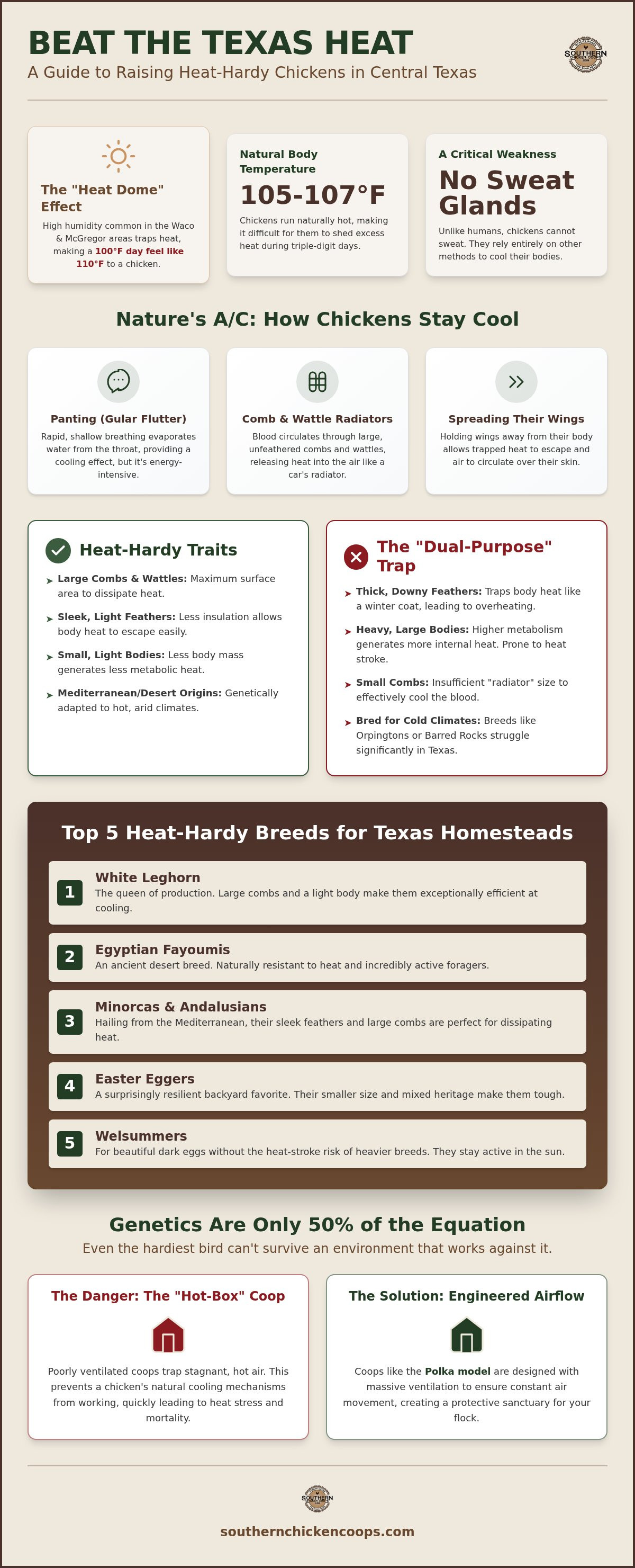 Best chicken breeds for Central Texas heat