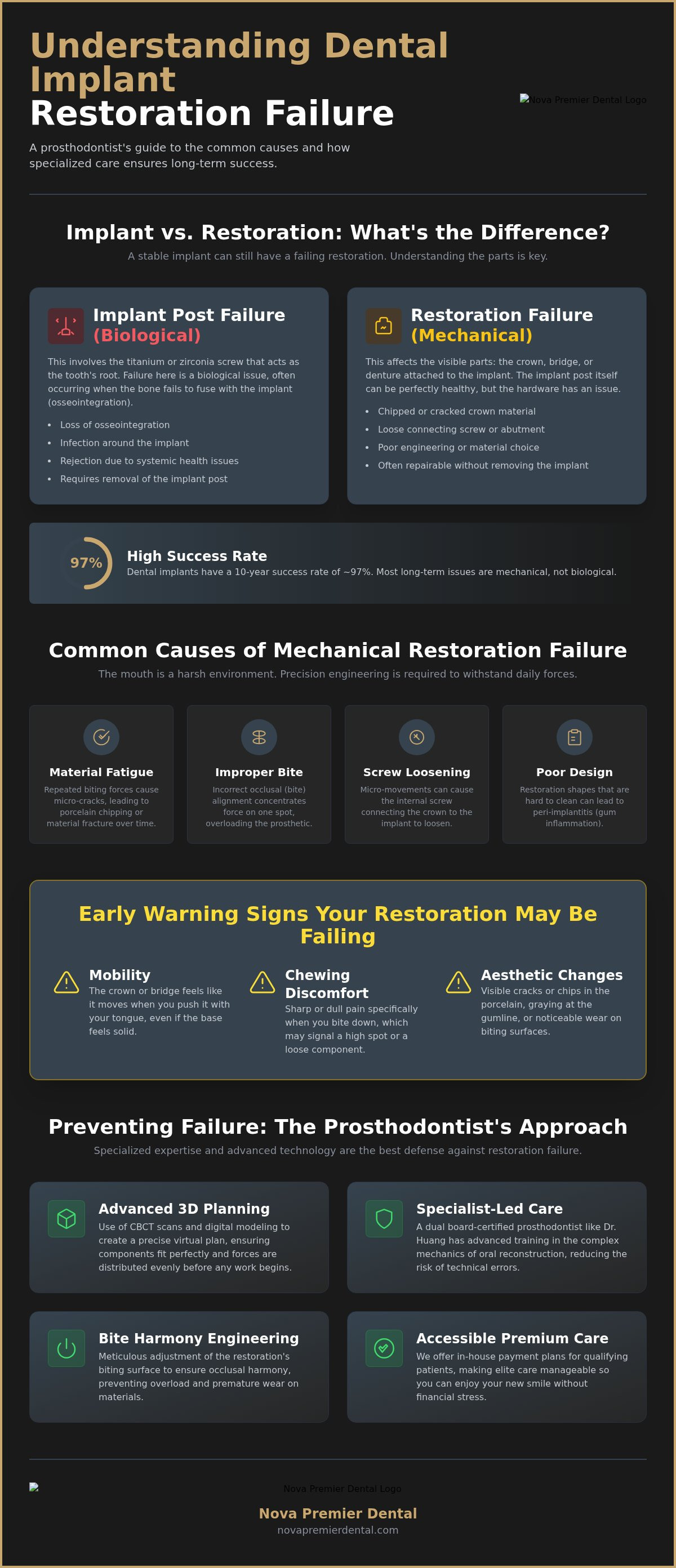 Common causes of implant restoration failure