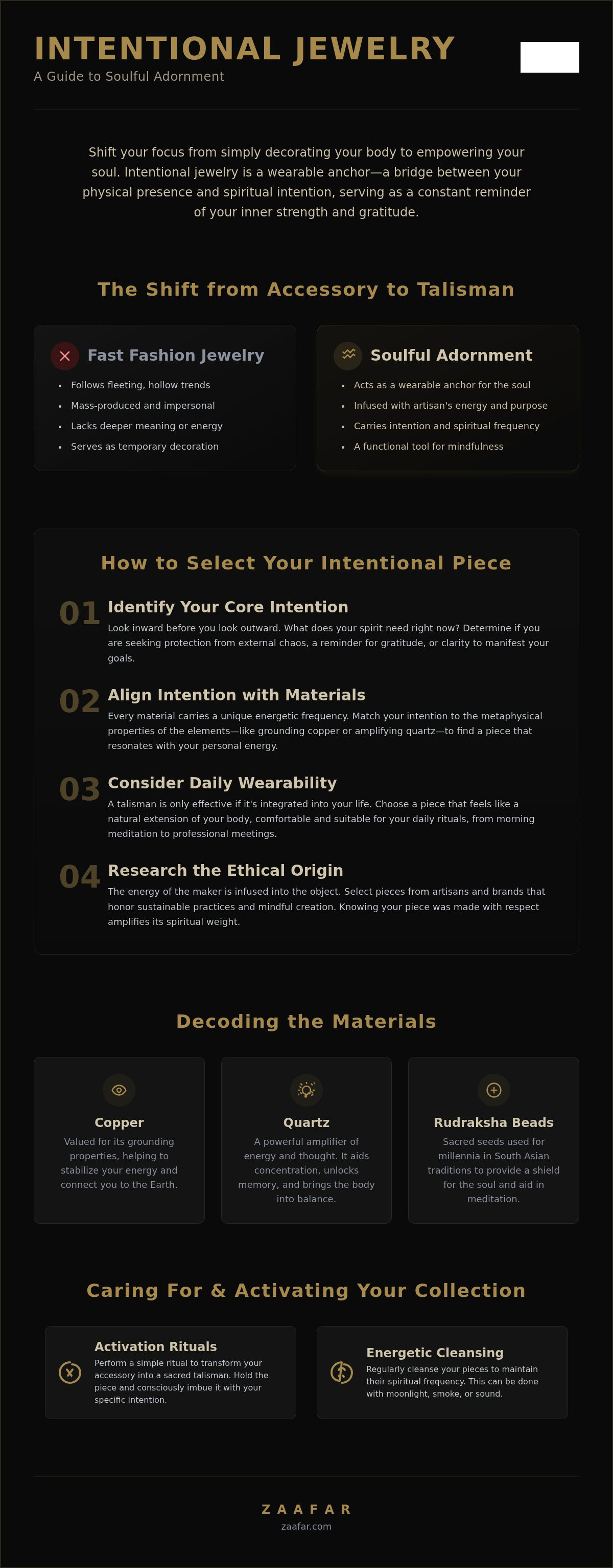 Intentional jewelry pieces