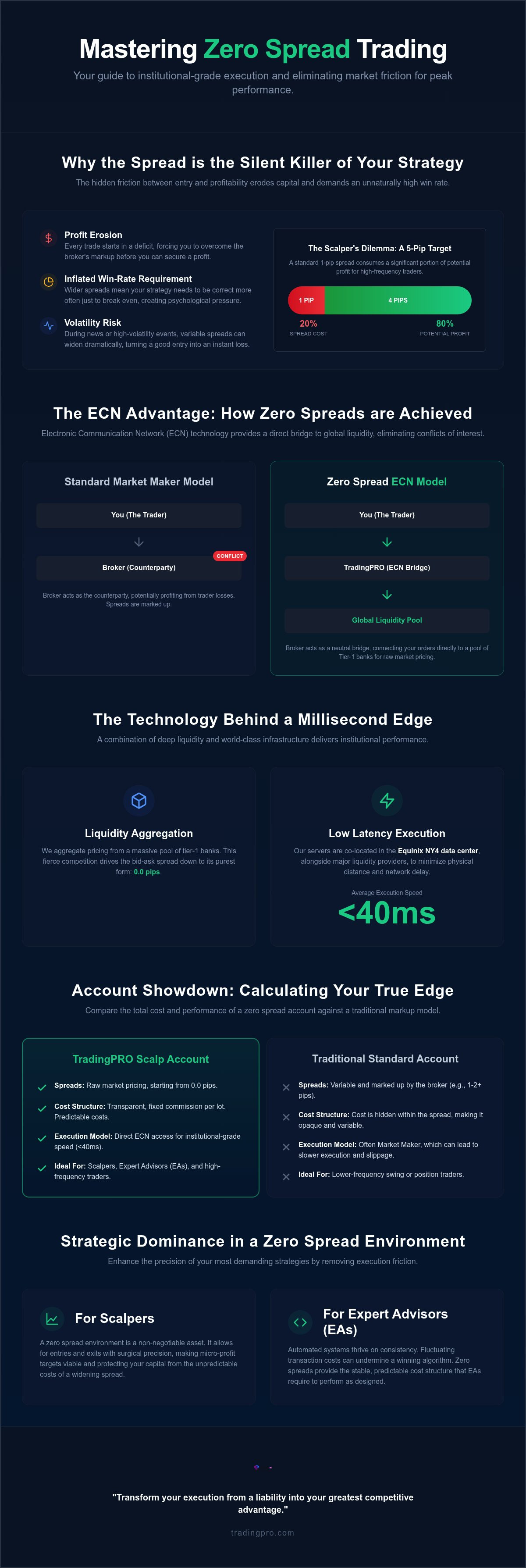 Zero spread trading account
