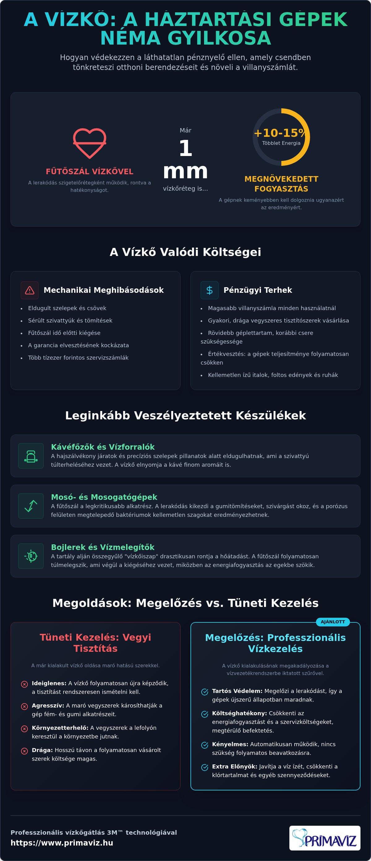 Vízkő a háztartási gépekben