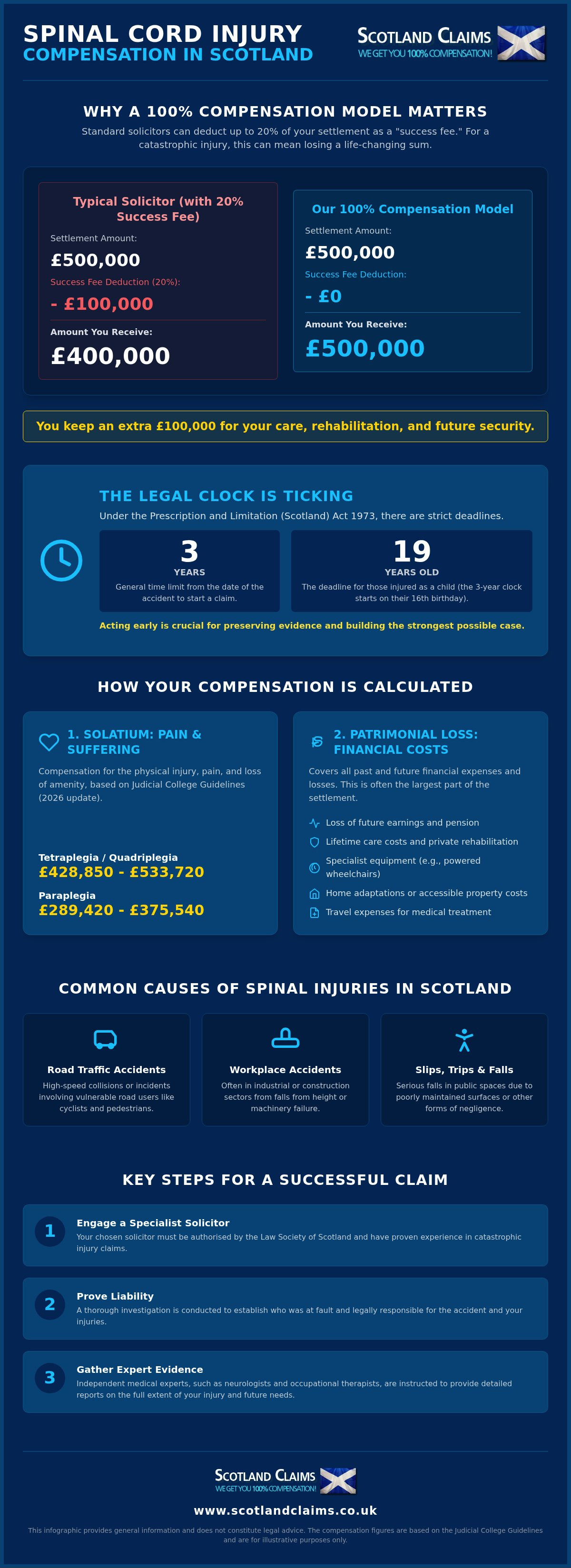Spinal cord injury compensation