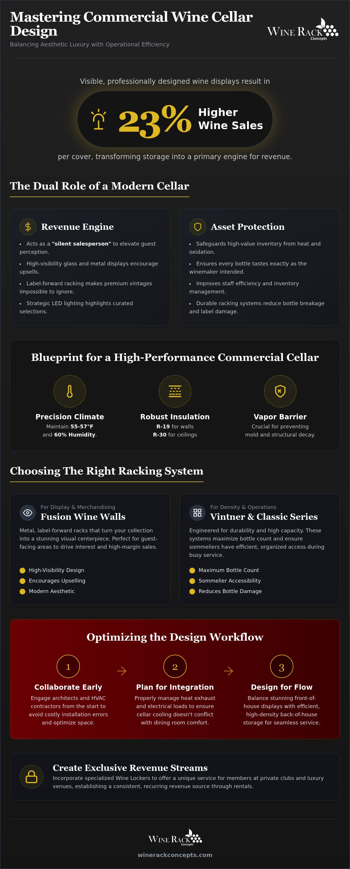 Commercial wine cellar design