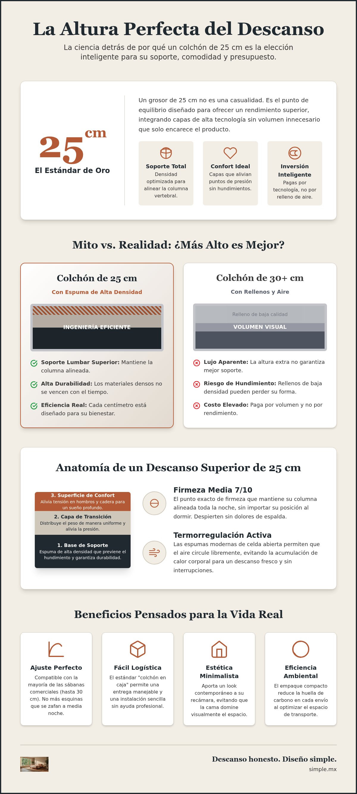Colchón de 25 cm de altura