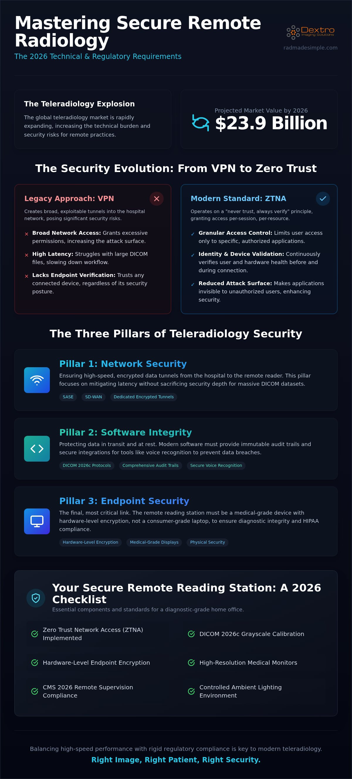 Secure remote radiology reading