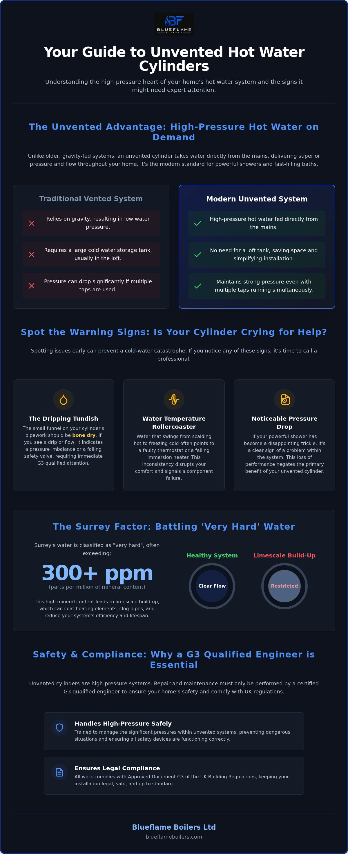 Unvented cylinder repair Surrey