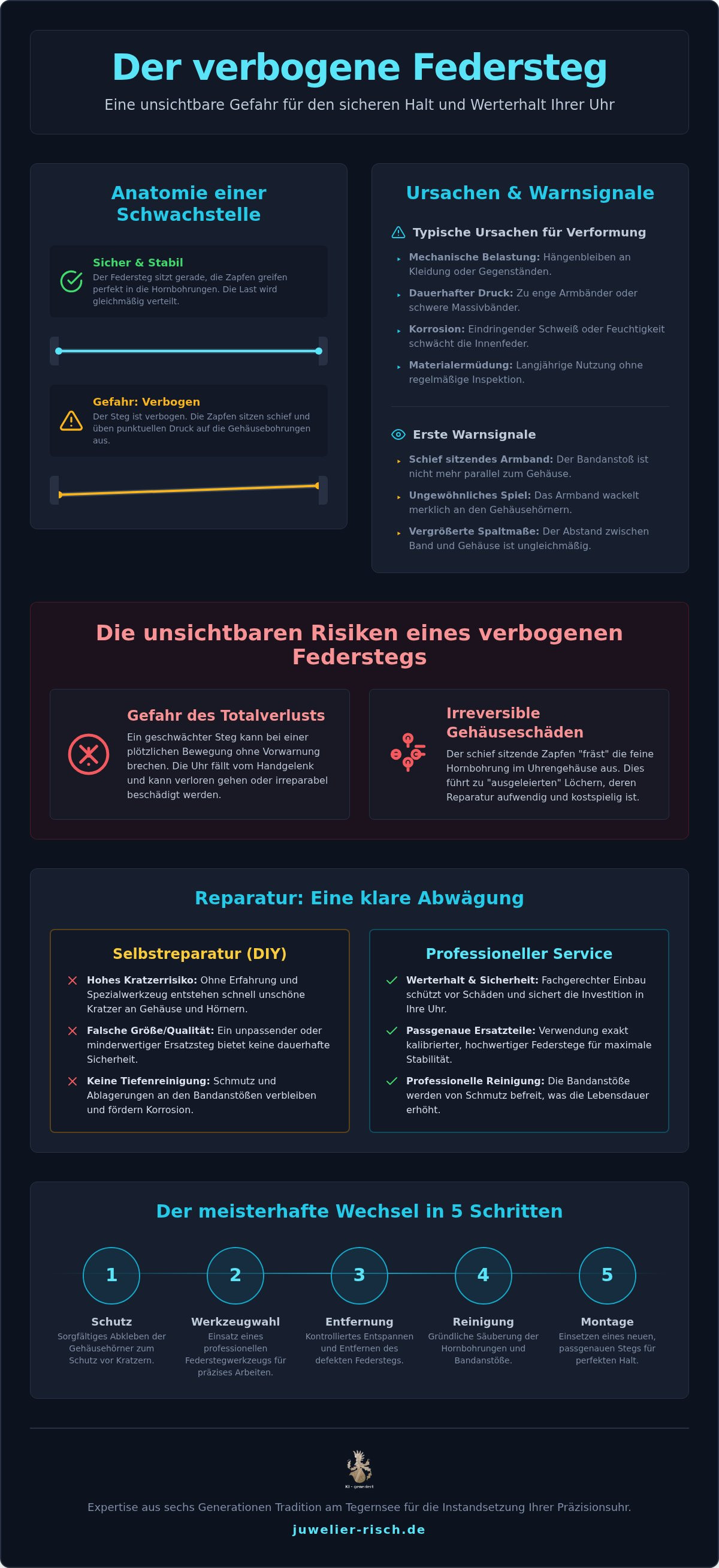 Federsteg uhr verbogen
