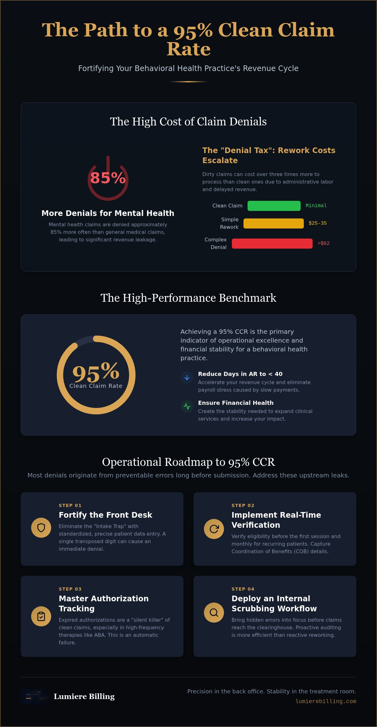 Behavioral health clean claim rate