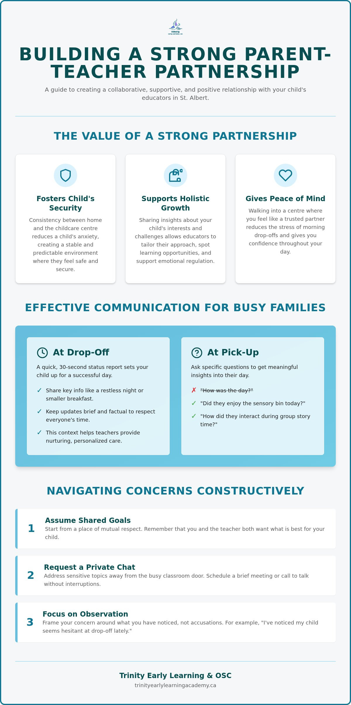 Building a positive relationship with daycare teachers