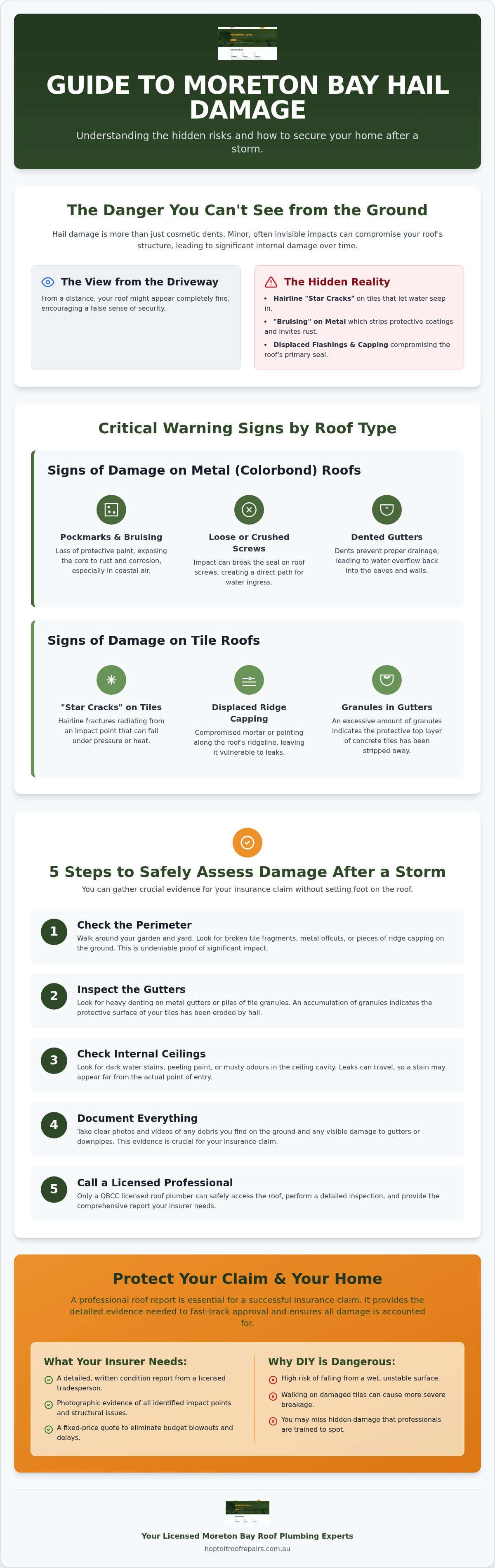 Hail damage roof repair Moreton Bay