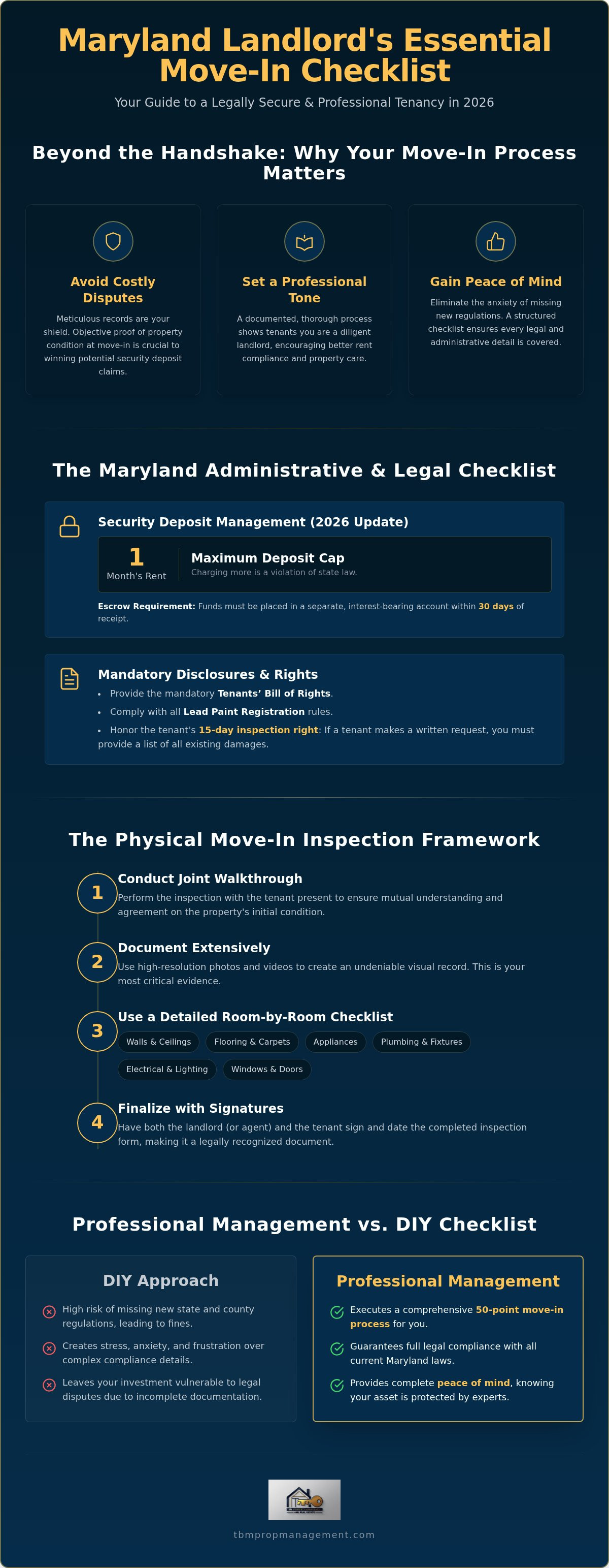 Tenant move-in checklist for landlords maryland