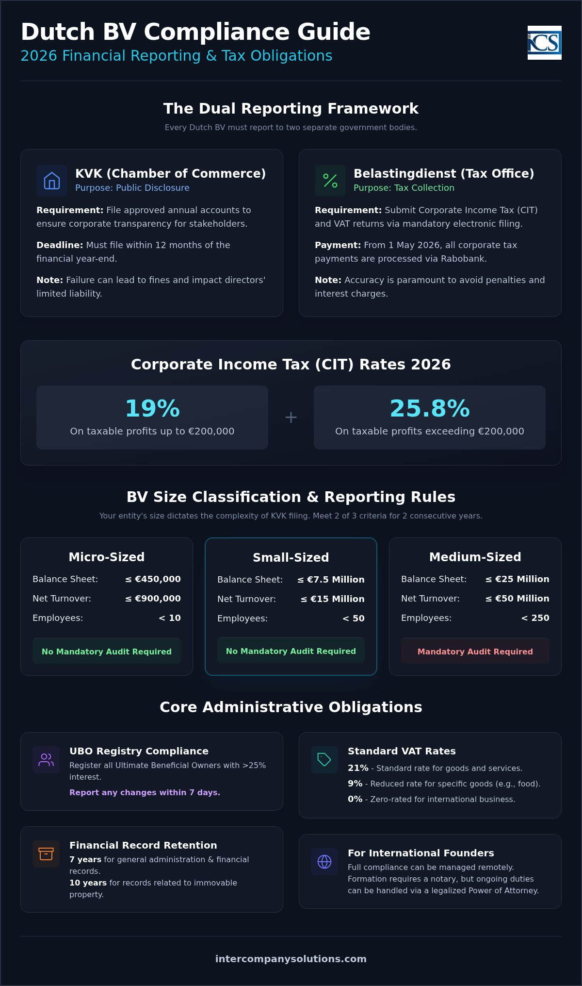 Dutch b.v. company financial reporting requirements