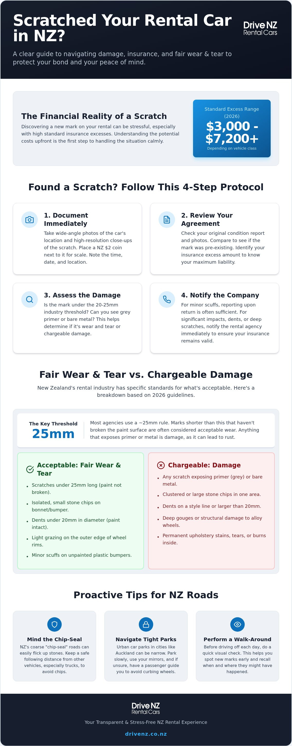 What to do if you scratch a rental car NZ