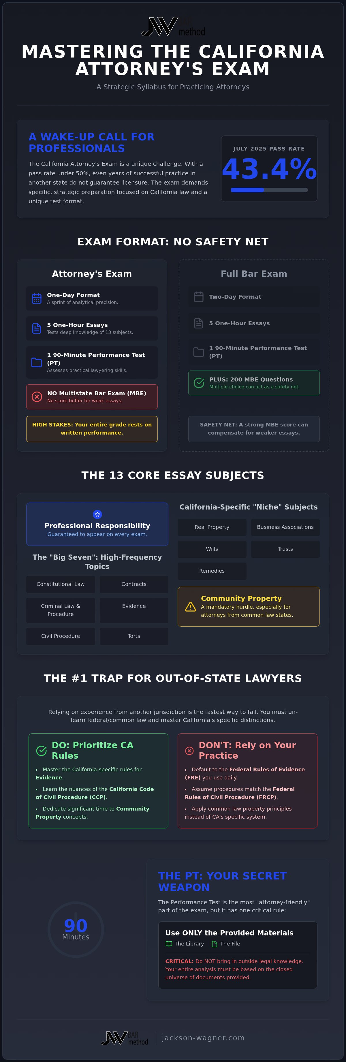 California attorney's exam subjects
