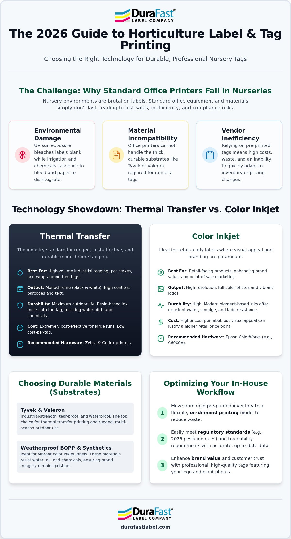 Horticulture label and tag printers