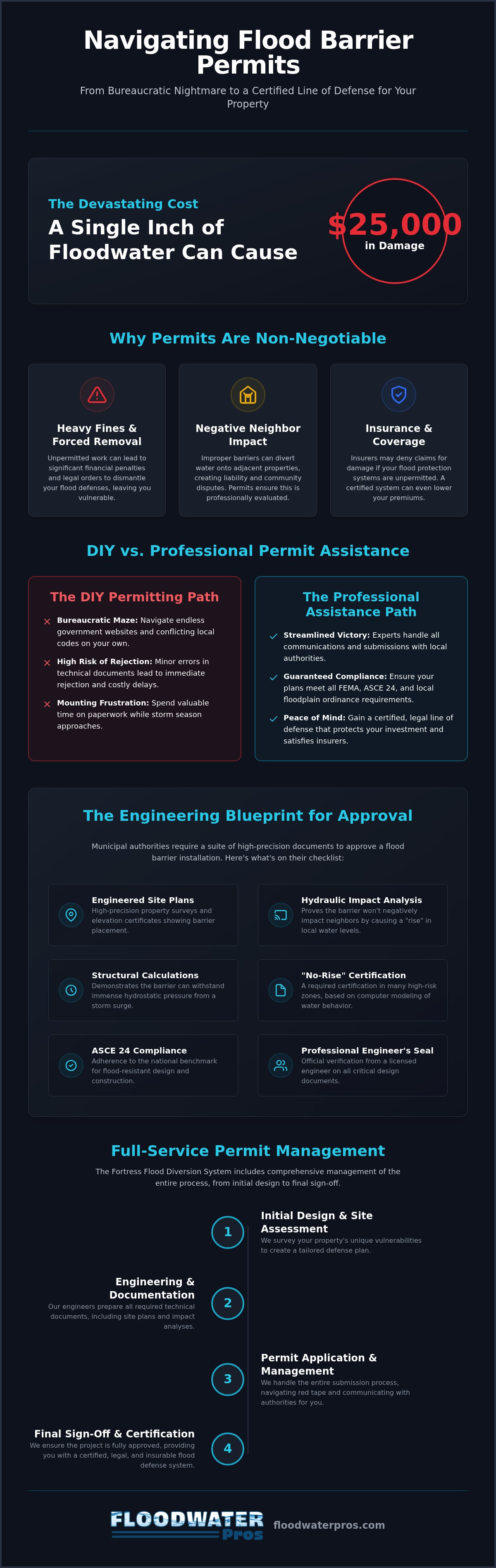 Flood barrier permit assistance