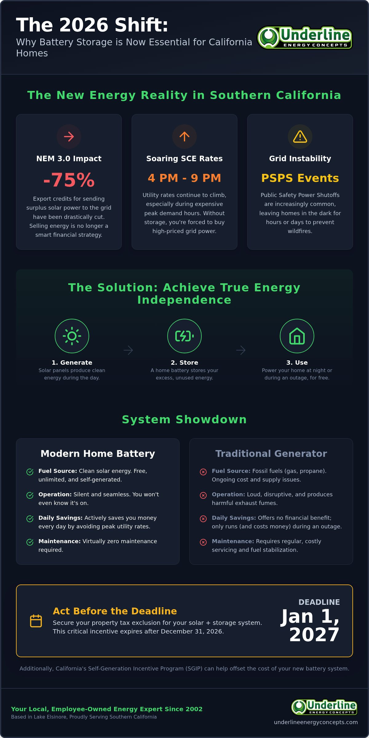 Home battery backup system California