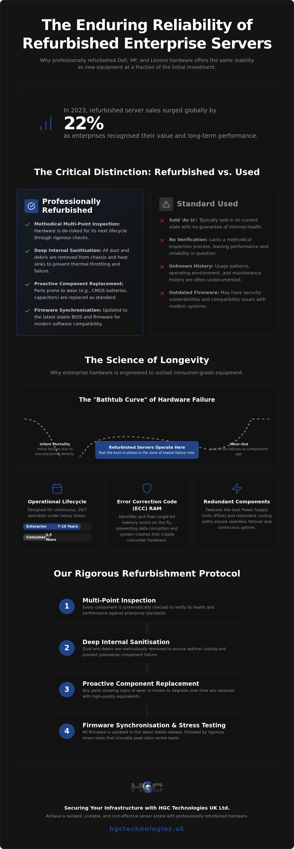 Long-term reliability of refurbished servers