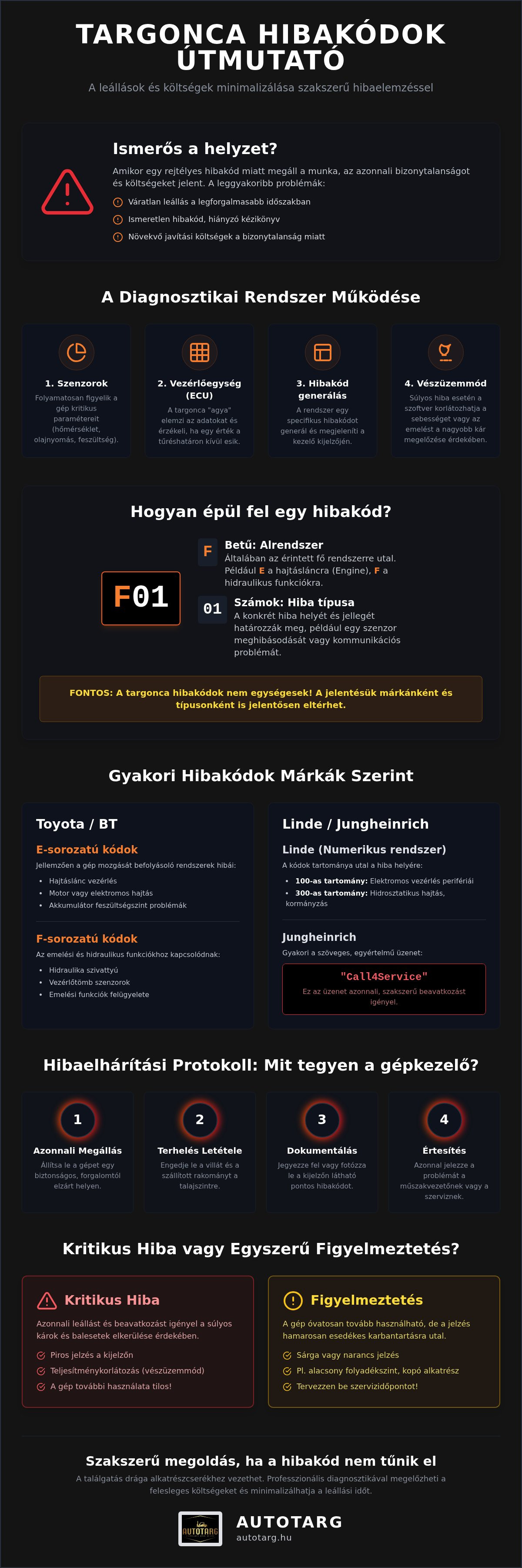 Targonca hibakódok