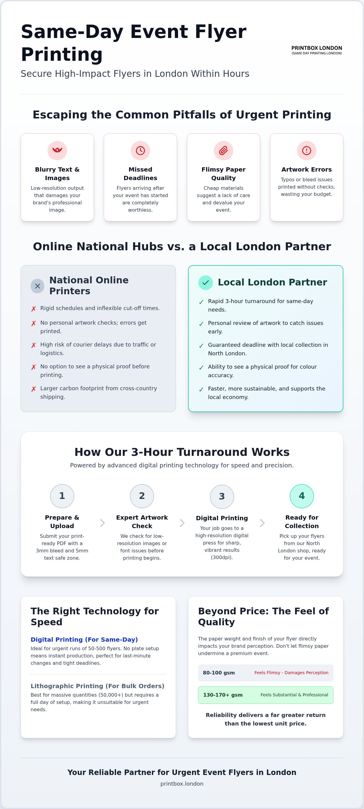Same day event flyer printing London