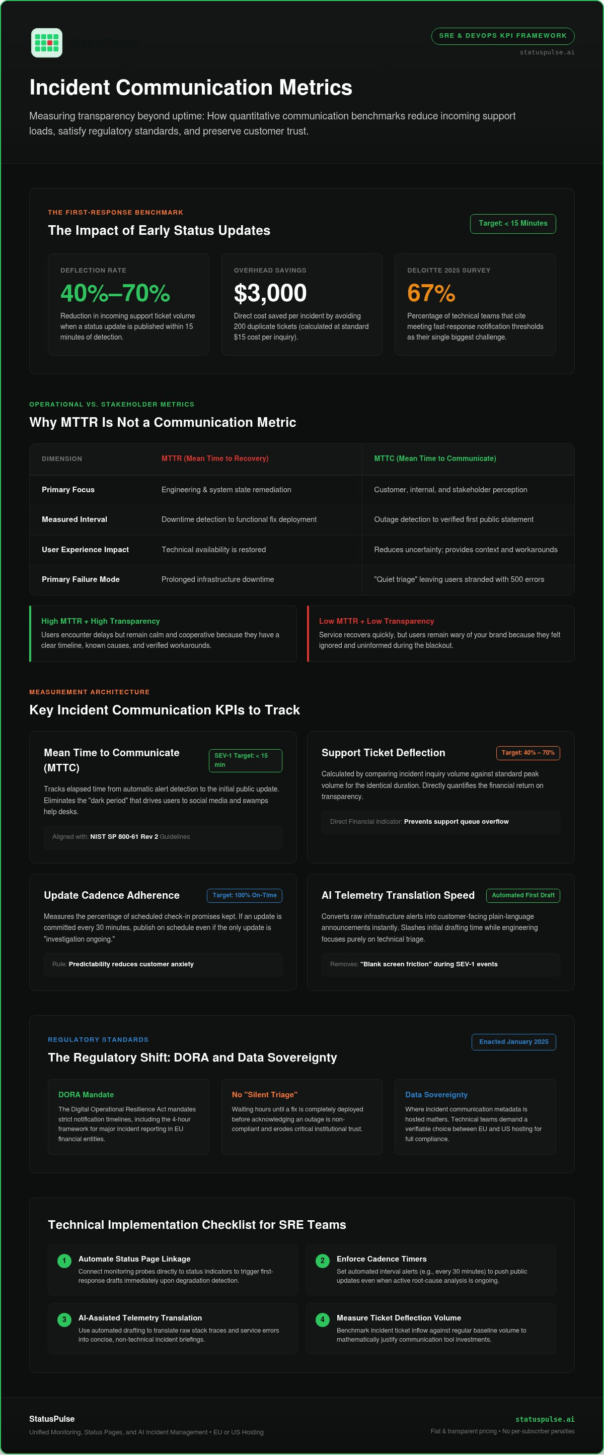 Incident communication metrics