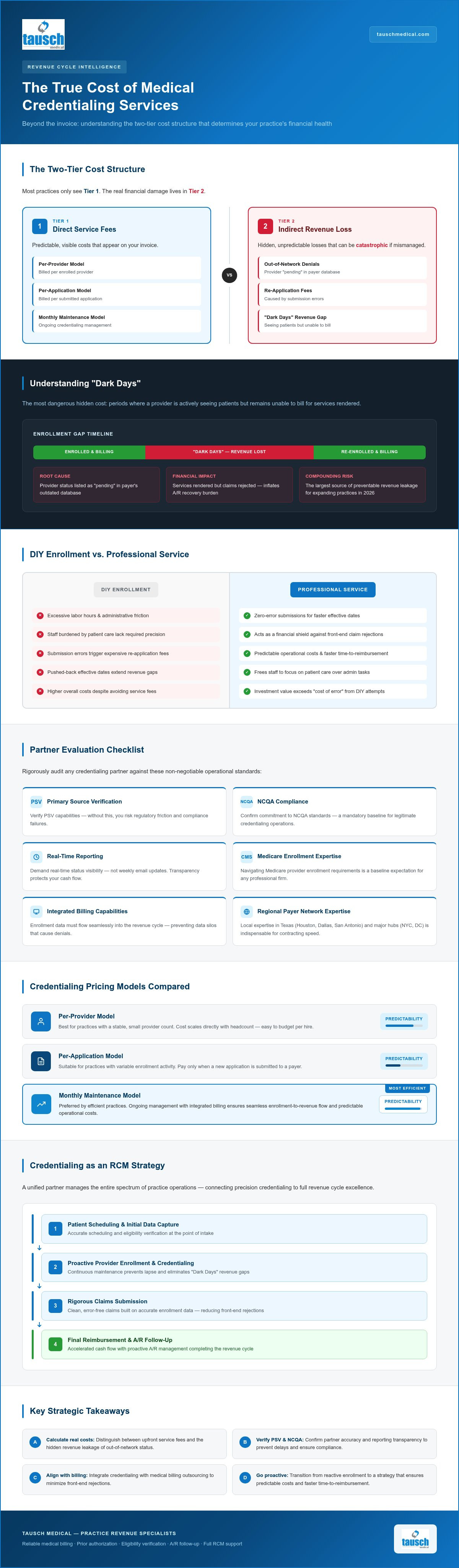 Cost of medical credentialing services