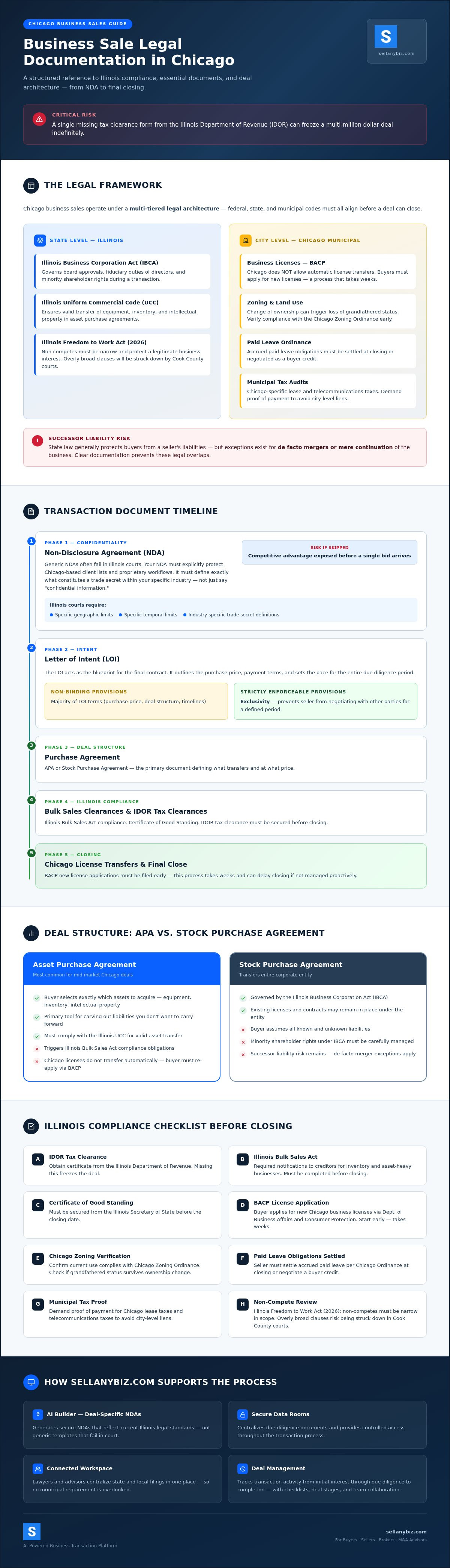 Business sale legal documentation Chicago