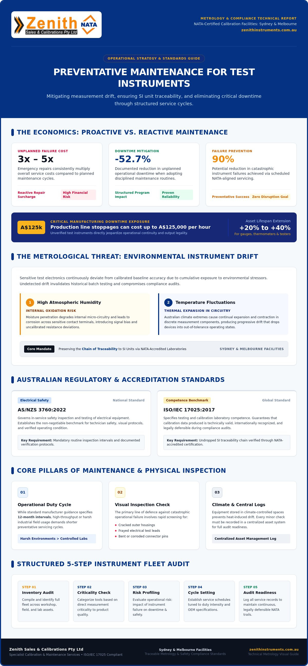 Preventative maintenance for test instruments