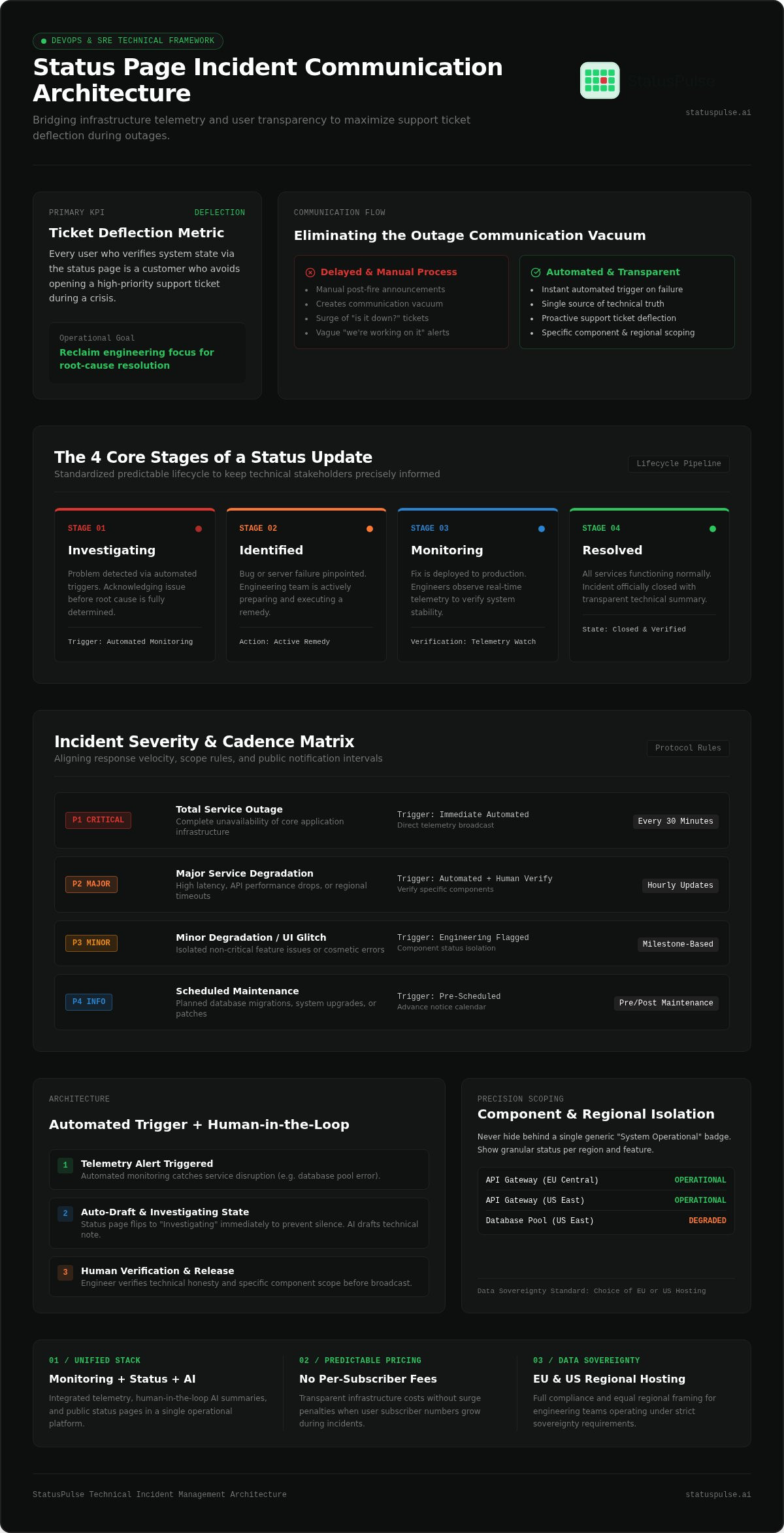 Status page incident communication
