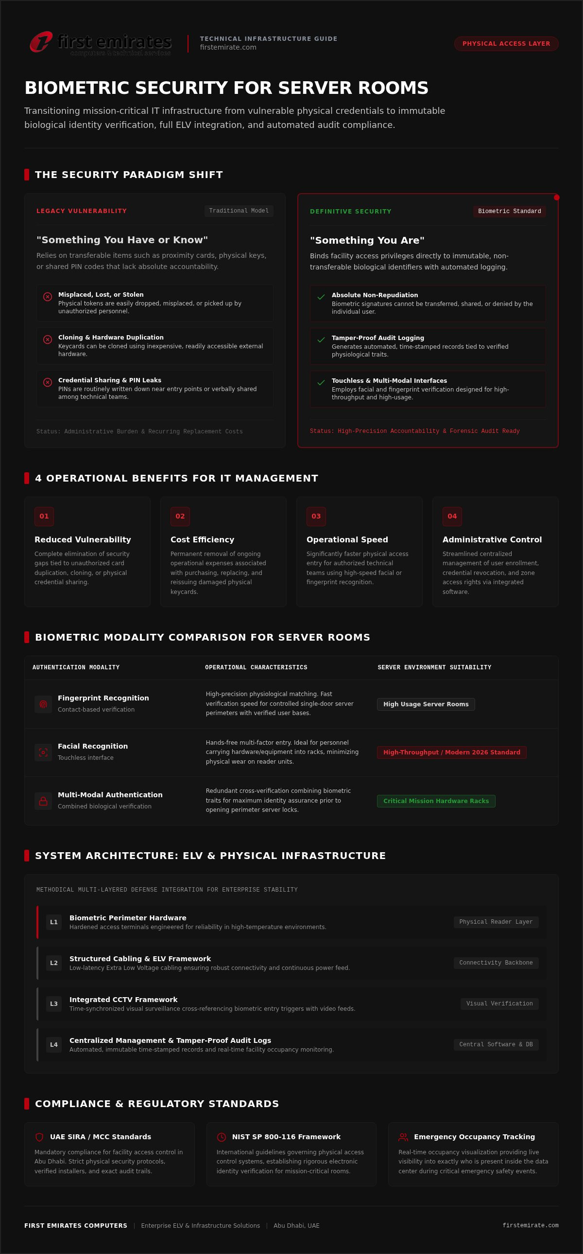 Biometric security for server rooms