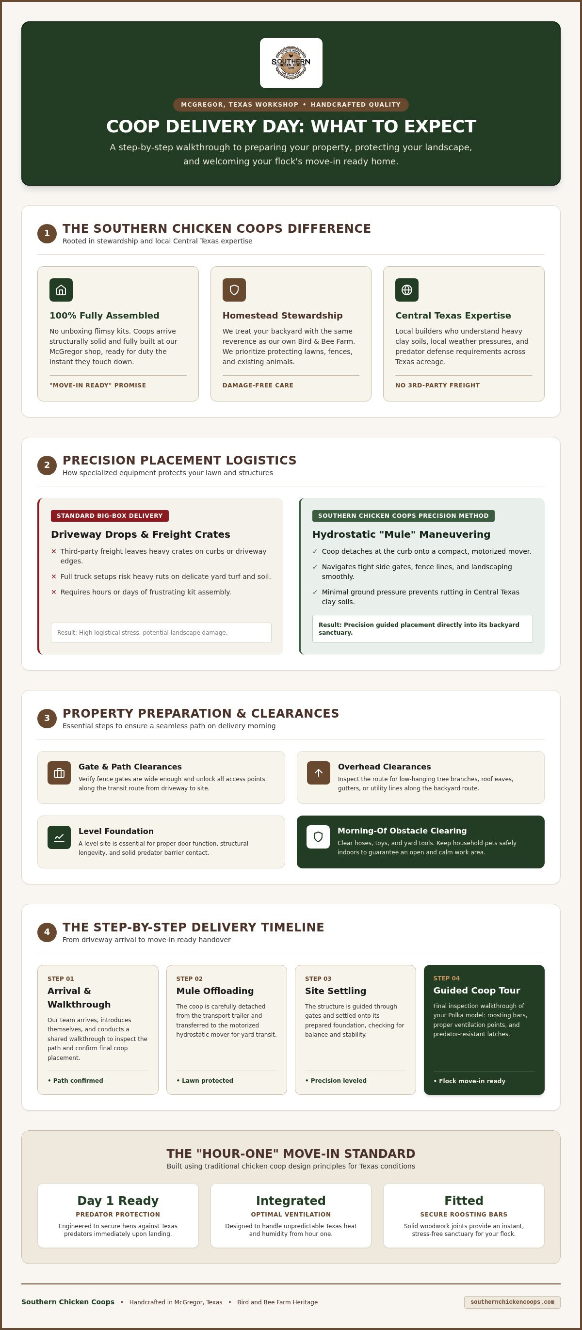 What to expect on coop delivery day